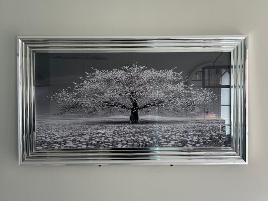 Silver Cherry Blossoms Tree Chrome Step